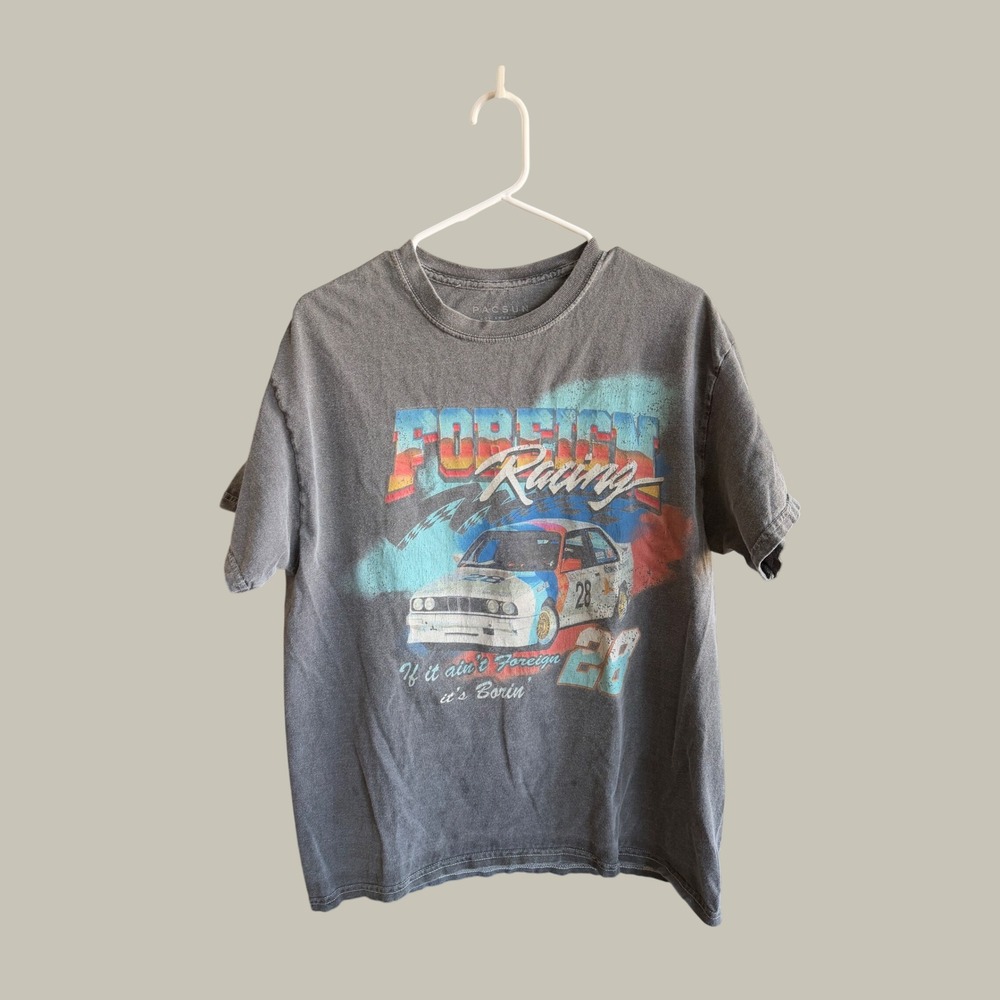 PacSun Foreign Racing BMW E30 Graphic T-Shirt Washed Black Mens Medium